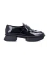 Prada Equal Brushed Leather Loafers Shoes In Black