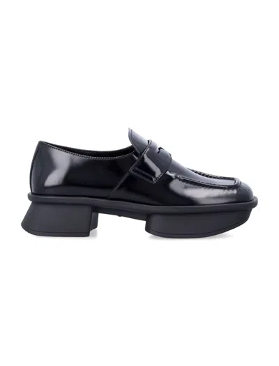 PRADA PRADA EQUAL BRUSHED LEATHER LOAFERS