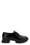 Prada Brushed Leather Squared-toe Loafers In Black