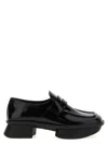Prada Brushed Leather Squared-toe Loafers In Black