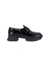 Prada Brushed Leather Squared-toe Loafers In Black