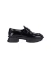 Prada Brushed Leather Squared-toe Loafers In Black
