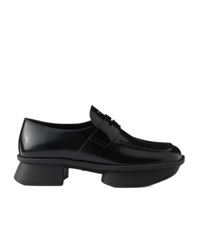 PRADA PRADA LOW-BLOCK HEELED LOAFERS