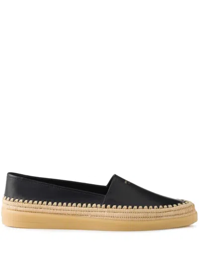 Prada Espadrilles Aus Leder In Black