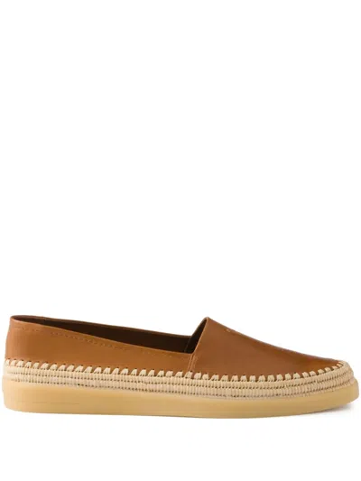 Prada Espadrilles Aus Leder In Braun