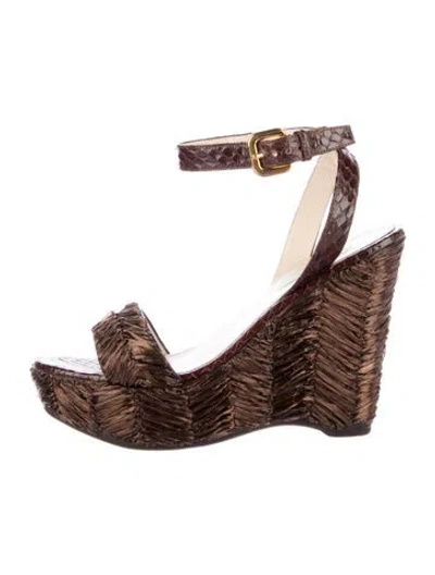 Pre-owned Prada Espadrilles In Brown