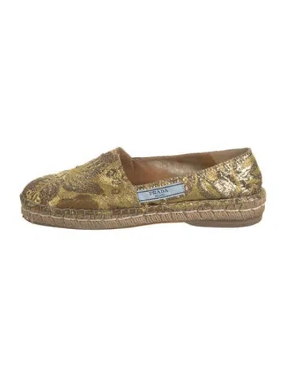 Pre-owned Prada Espadrilles In Gold