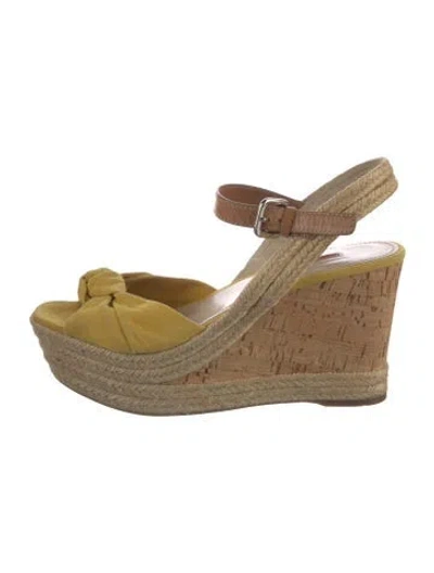 Pre-owned Prada Espadrilles In Neutrals/yellow