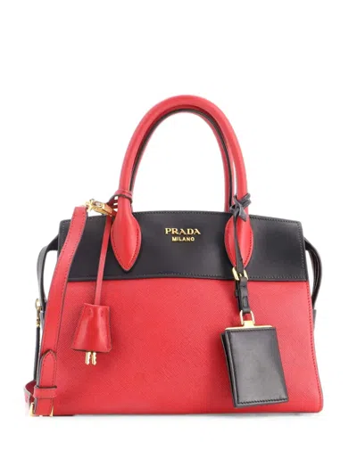 Pre-owned Prada Esplanade Tote Saffiano With City Calf Small Satchel In Black