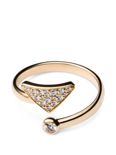 Prada Eternal Gold Contrarié Ring In Yellow Gold With Diamonds