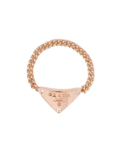 Prada Eternal Gold Diamond Decorative Powder K Gold Chain Ring In Yellow