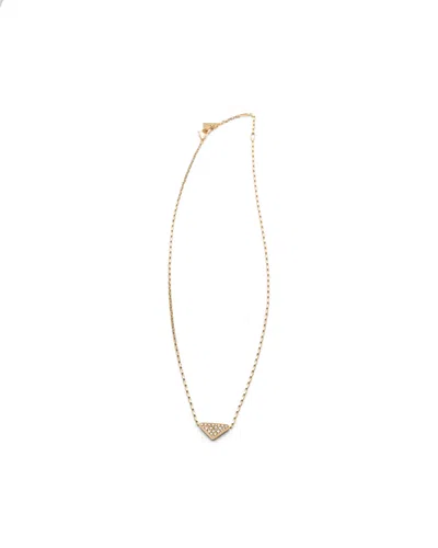 Prada Eternal Gold Halskette Mit Mikro-triangolo-anhänger Aus Gelbgold Mit Diamanten In Gold/weiss