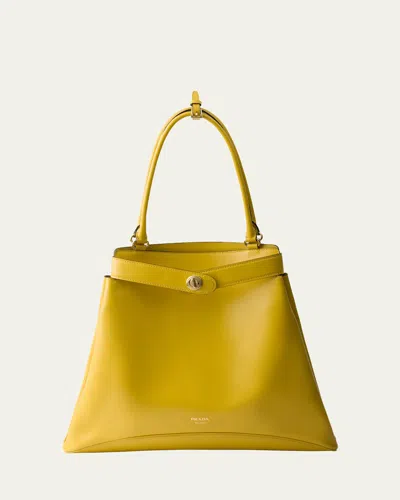 Prada Etude Buckle Leather Shoulder Bag In F033o Topazio N