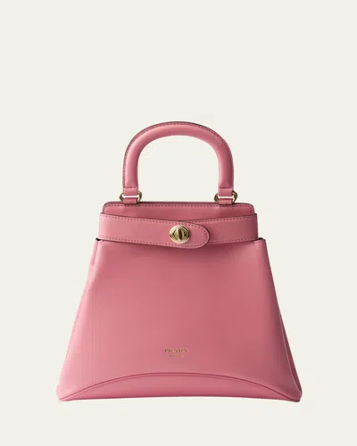Prada Etude Buckle Leather Top-handle Bag In Pink
