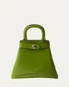 Prada Etude Buckle Leather Top-handle Bag In Green
