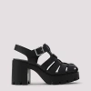 Prada Rubber Platform Sandals In Black