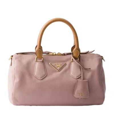 Prada Evasion Small Leather Top-handle Bag In Pink