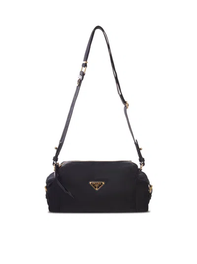 Prada Explore Bag In Re-nylon And Saffiano In Black