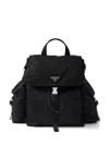 Prada Explore Re-nylon And Leather Backpack In Black