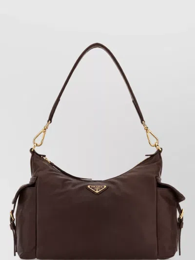 Prada Explore Lamb Leather Tote Bag In Brown