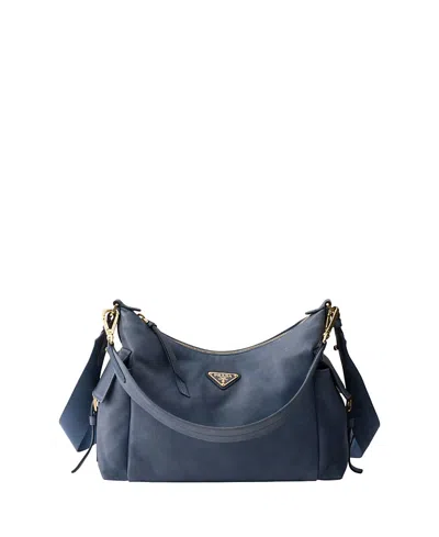 Prada Explore Large Nappa Leather Bag In Blue