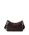Prada Large Explore Leather Shoulder Bag In Brown