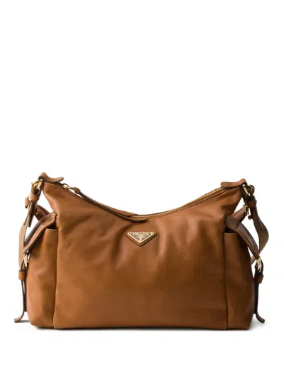 Prada Explore Large Nappa Leather Bag In Brown