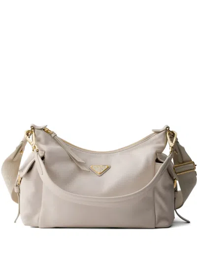Prada Womens Neutral Explore Large Leather Cross-body Bag In White