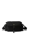 Prada Explore Large Re-nylon Bag With Flap In Black