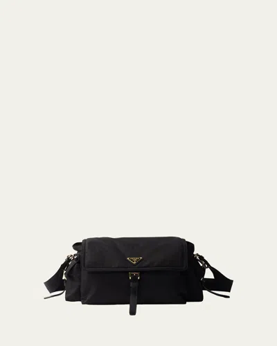 Prada Explore Large Re-nylon Shoulder Bag In Black