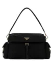 Prada Explore Large Re-nylon Shoulder Bag With Flap In Black