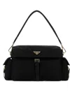 Prada Explore Large Re-nylon Shoulder With Flap Bags In Black