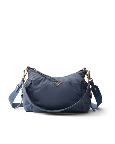 Prada Explore Grosse Tasche Aus Re-nylon Und Leder In Blue