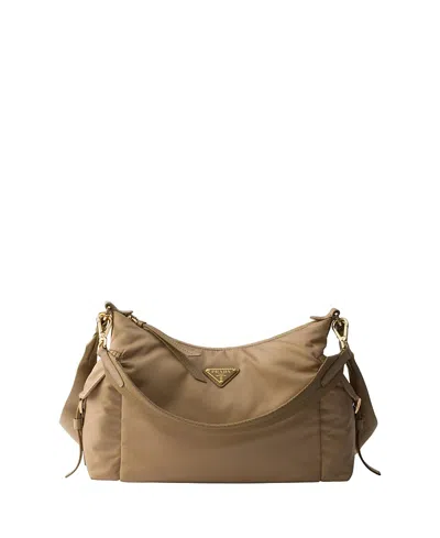Prada Explore Large Re-nylon And Leather Bag In Brown