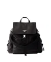 Prada Explore Re-nylon And Leather Backpack In Black