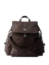 Prada Explore Leather Backpack In Brown