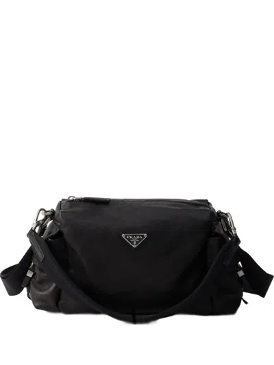 Prada Mens Black Explore Re-nylon Woven Belt Bag