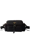 Prada Explore Medium Re-nylon Shoulder With Flap Bags In Black