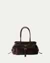 Prada Explore Medium Leather Tote Bag In Sienna