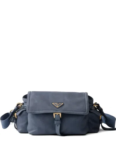 PRADA EXPLORE MEDIUM NAPPA LEATHER SHOULDER BAG WITH FLAP
