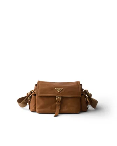 Prada Medium Explore Nappa Leather Shoulder Bag In Brown