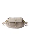 Prada Explore Medium Nappa Leather Shoulder Bag With Flap In Gray
