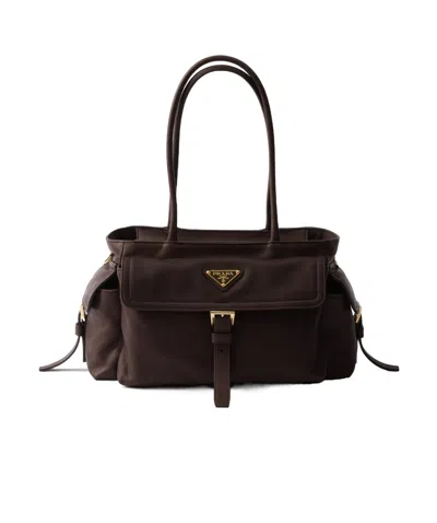 PRADA PRADA EXPLORE MEDIUM NAPPA LEATHER TOTE BAG