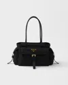 Prada Womens Black Explore Medium Re-nylon And Leather Tote Bag In Black