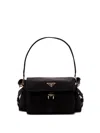 Prada Explore` Medium Re-nylon Bag In Black