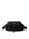 Prada Explore Medium Re-nylon Bag With Flap In Black
