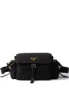 Prada Explore Medium Re-nylon Bag With Flap In Black