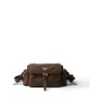 Prada Explore Medium Re-nylon Shoulder Bag With Flap In Brown