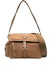 Prada Explore Medium Re-nylon Shoulder With Flap Bags In Brown