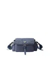 Prada Explore Medium Re-nylon Shoulder Bag With Flap In Blue
